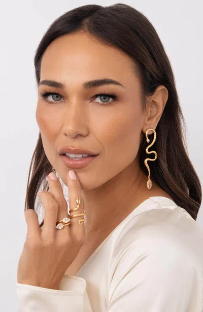 Ettika Serpentina Single Statement Drop Earring In Gold