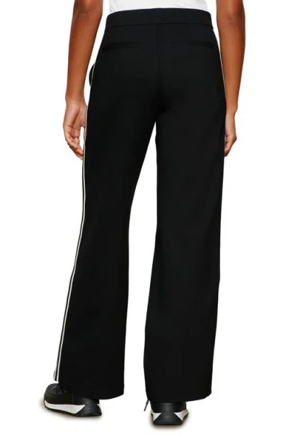 Sanctuary Runway Side Stripe Ponte Track Pants In Black