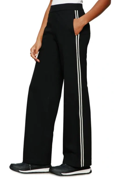 Sanctuary Runway Side Stripe Ponte Track Pants In Black