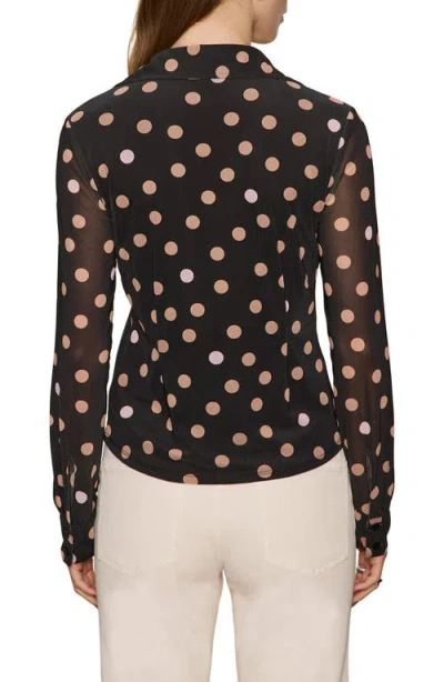 Sanctuary Mesh Button-down Shirt In Black