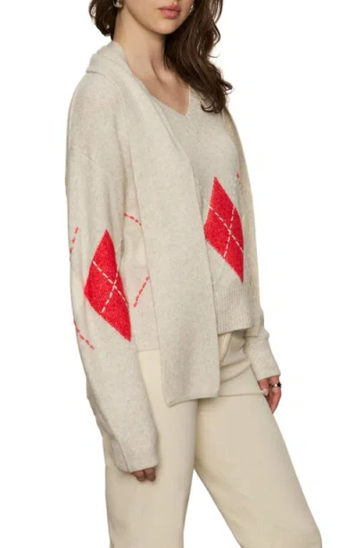 Sanctuary Argyle Scarf Sweater In Neutral