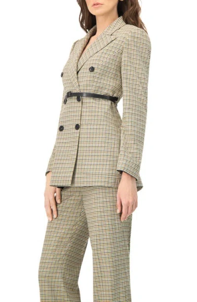 Ivonne Double-breasted Checkered Blazer In Multi
