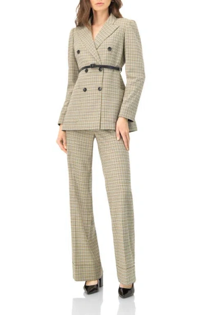 Ivonne Double-breasted Checkered Blazer In Multi