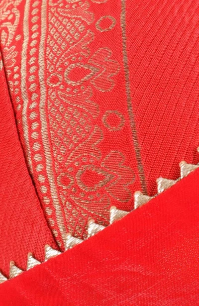 Raas Aria Jacquard Pre-stitched Saree In Red