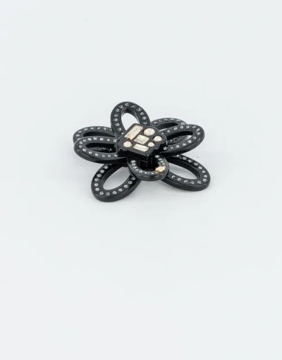 Alexandre De Paris Tango Strass Side Barette In Black