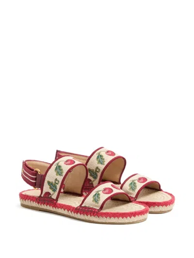 Valentino Garavani Cherryfic Double Strap Slingback Espadrille Sandal In Multi