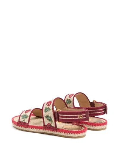 Valentino Garavani Cherryfic Double Strap Slingback Espadrille Sandal In Multi