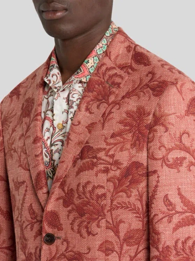 Etro Single-breasted Blazer In Orange