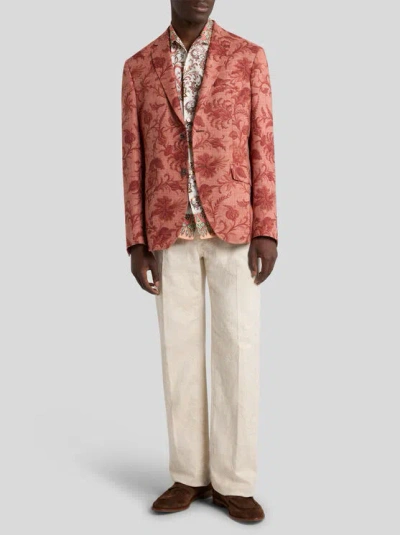 Etro Single-breasted Blazer In Orange