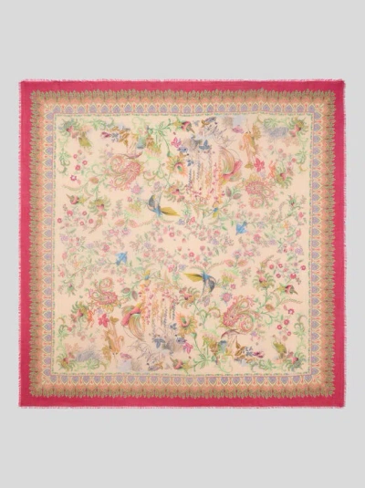 Etro Flora-fauna Motif Shawl In Animal Print