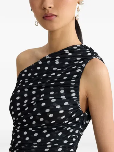 Patou One Shoulder Draped Dress In Black