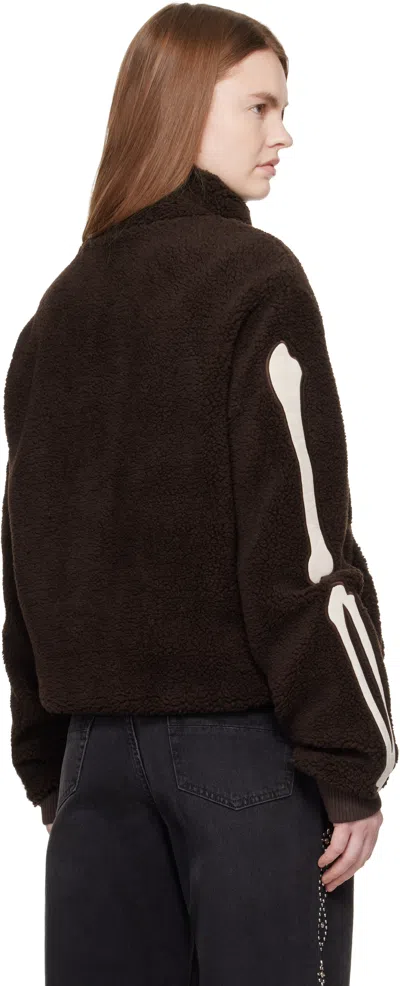 Amiri Bones-details Logo-embroidered Jacket In Brown