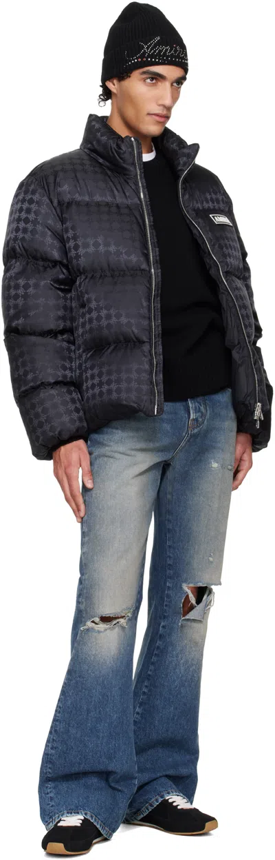 Amiri Blue Slashed Bootcut Jeans In Blue