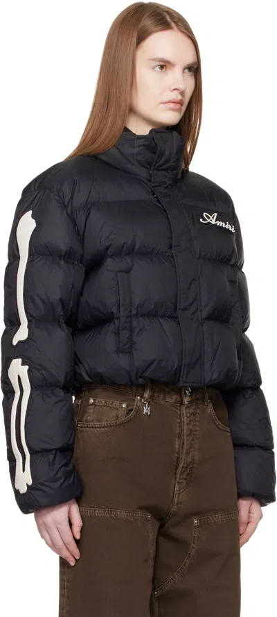 Amiri Down Jacket With High Neck And Pockets In Black