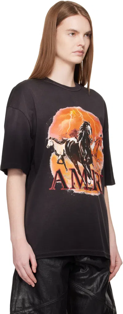 Amiri Black Plains Oversized T-shirt In Black