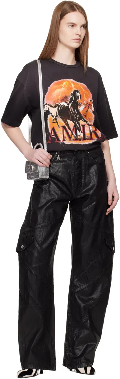 Amiri Black Plains Oversized T-shirt In Black