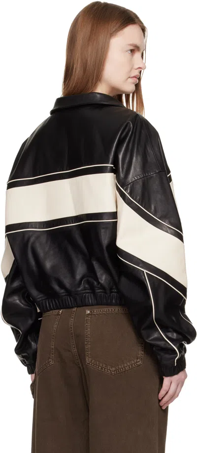 Amiri Black  Sport Leather Jacket In Black
