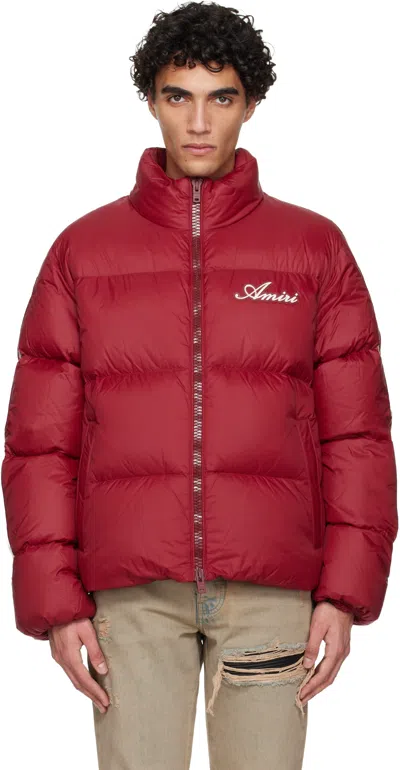 Amiri Red Bones Down Jacket In Red