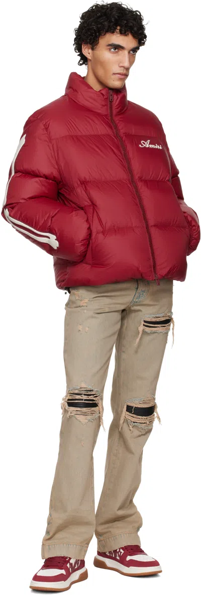 Amiri Red Bones Down Jacket In Red
