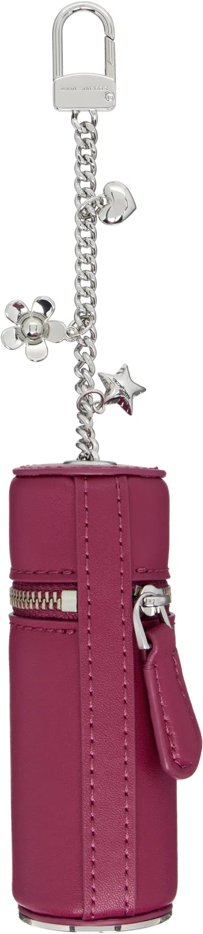 Marc Jacobs Logo Keychain In Metallic