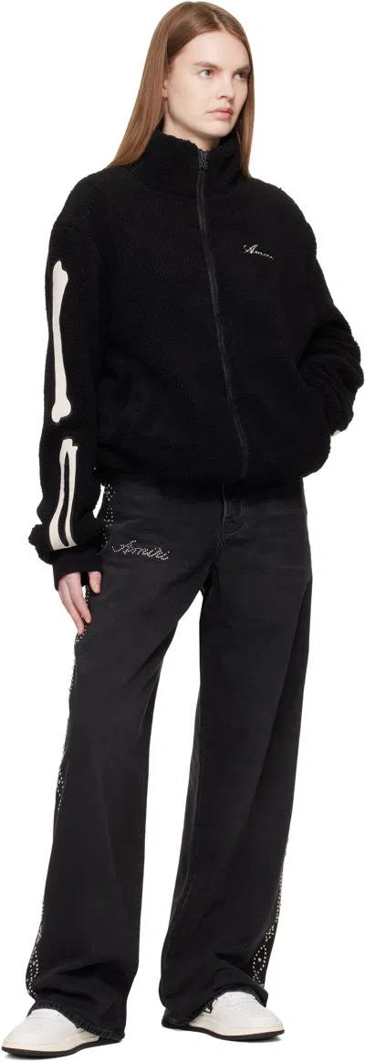 Amiri Bones-details Logo-embroidered Jacket In Black