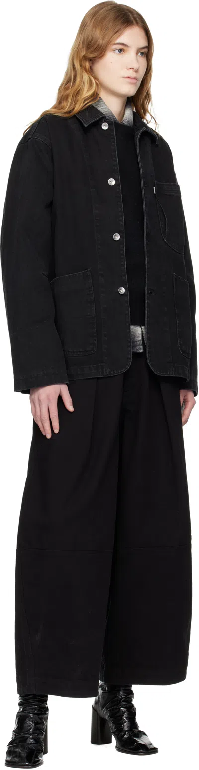 Ymc You Must Create Black Construction Denim Chore Jacket In Black