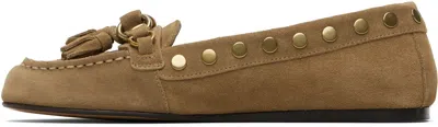 Isabel Marant Taupe Suede Loafers In Brown
