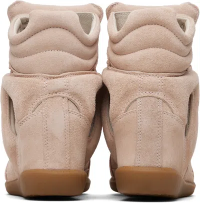 Isabel Marant Women Peach High Top Sneakers, 3.5 Luxury Sneakers For Women Darveys In Pink