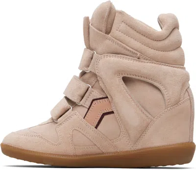 Isabel Marant Women Peach High Top Sneakers, 3.5 Luxury Sneakers For Women Darveys In Pink