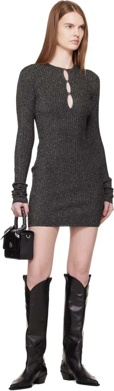Amiri Keyhole Long-sleeve Mini Dress In Black