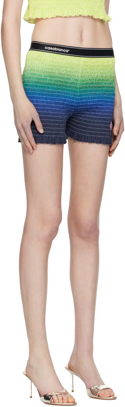 Casablanca Gradient-design Shirred-texture Shorts In Multi