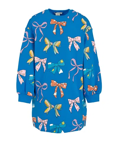 Stella Mccartney Bow Pattern Dress In Blue