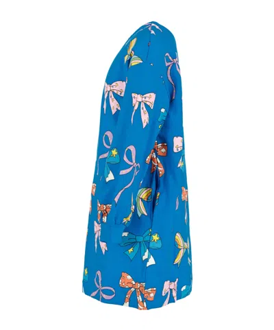 Stella Mccartney Bow Pattern Dress In Blue