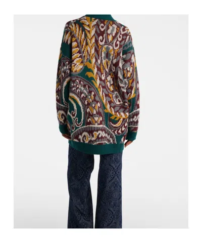 Etro Oversized Cardigan With Paisley Pattern In Multi