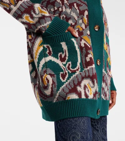 Etro Oversized Cardigan With Paisley Pattern In Multi