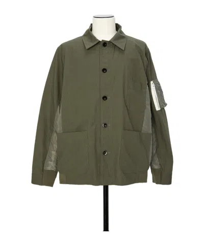 Sacai Button-down Jacket In Green