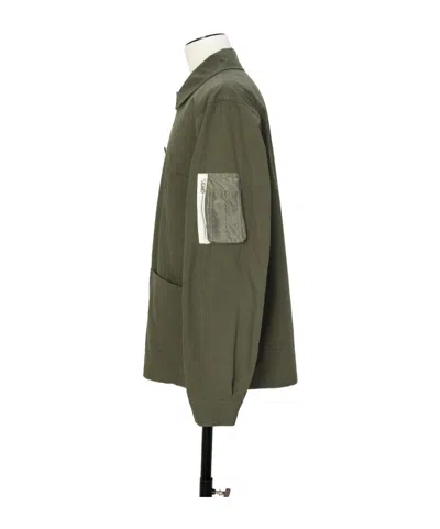 Sacai Button-down Jacket In Green