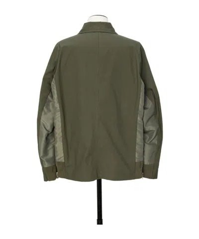 Sacai Button-down Jacket In Green