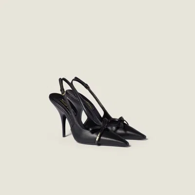 Miu Miu Chic Leather Kitten Heel Pumps With Buckle In Black