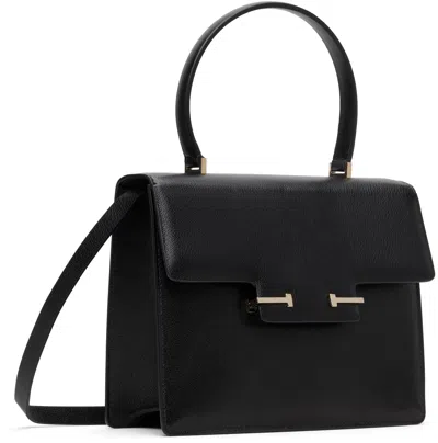 Tom Ford Black Supple Leather Aube Small Top Handle Bag In Black