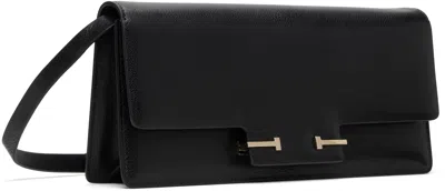 Tom Ford Black Leather Crossbody Bag In Black