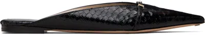 Tom Ford Julianne Patent Python-printed Mules In Black