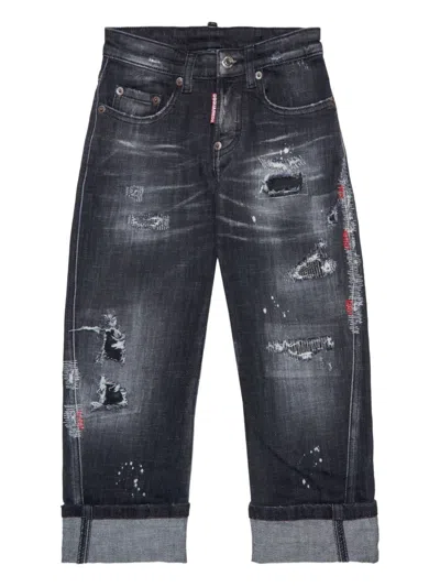 Dsquared2 Distressed Jeans In Black