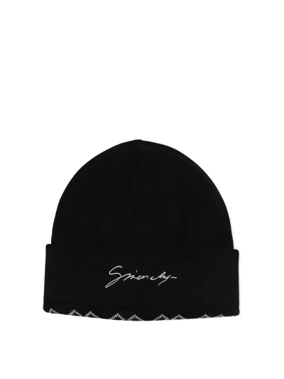 Givenchy Logo-embroidered Beanie Hat In Black