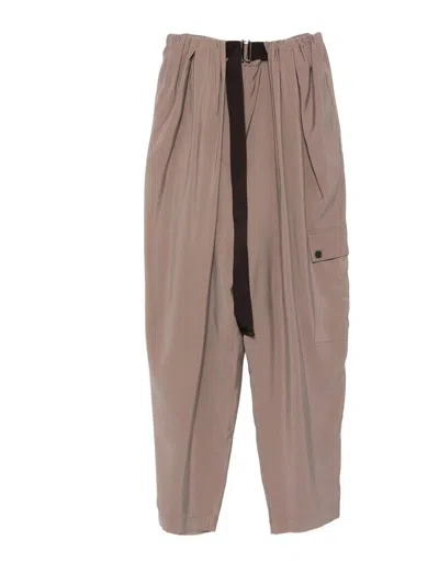 Alysi Cargo Pants Ruffled Effect In Brown
