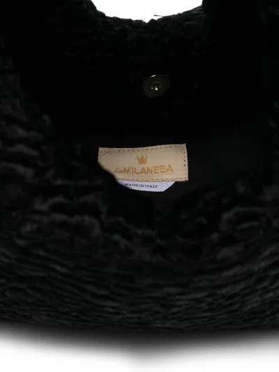 La Milanesa Medium Shoulder Bag Triangular Shape In Black