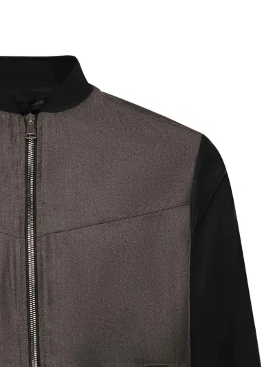 Giuliano Galiano Steve Wool Bomber Jacket In Brown
