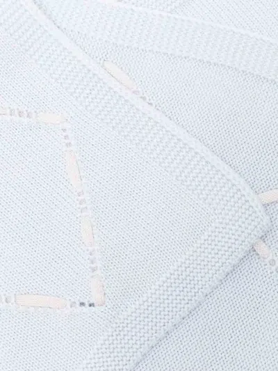 Little Bear Blanket With Diamond Pattern In Blue