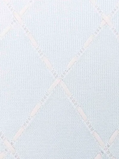 Little Bear Blanket With Diamond Pattern In Blue