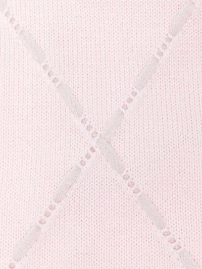 Little Bear Blanket With Diamond Pattern In White